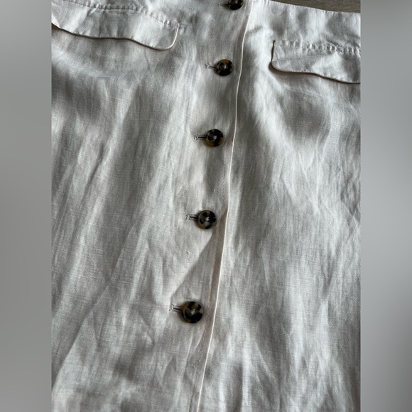 J. Crew Cream Linen Blend Button Down Skirt SZ 22 - Picture 2 of 8